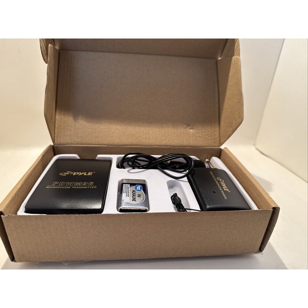 Pyle PDWM96 Belt Pack Wireless Microphone System Lapel Lavalier Mic, Tested